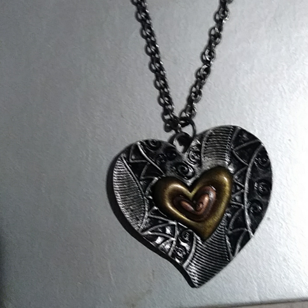 Nwot silver necklace with heart